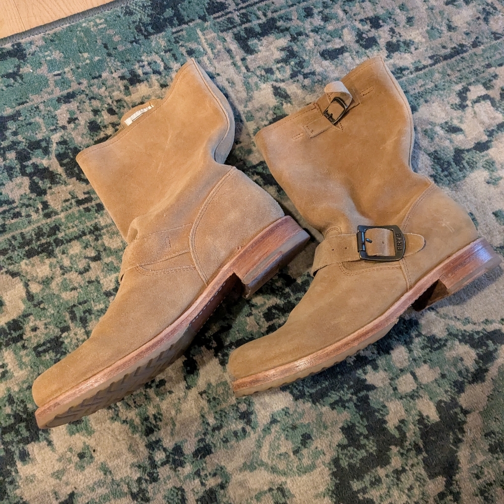 Frye Veronica Suede Moto Boots - Camel 🐪 Sz 8 - Picture 4 of 13